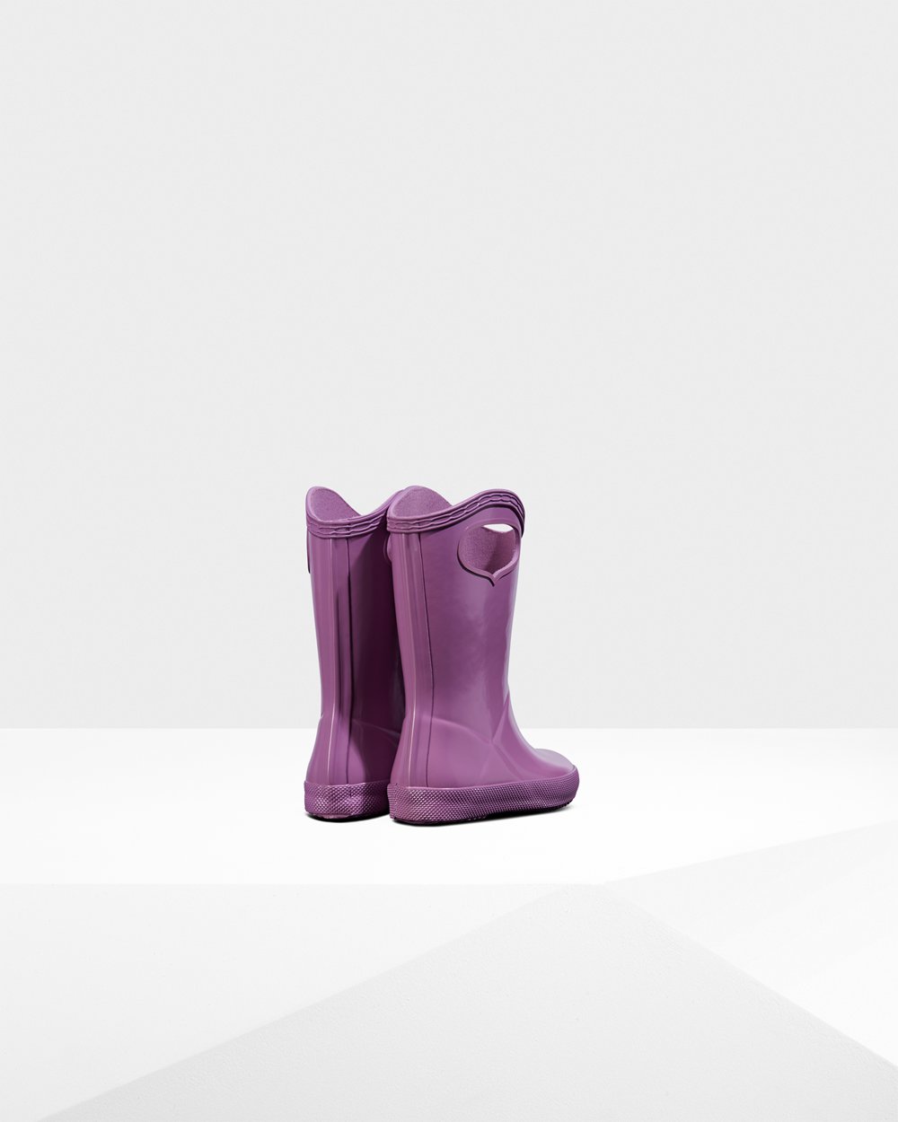 Kids Hunter Rain Boots Purple - Original First Classic Grab Handle Gloss - 2156043-QP